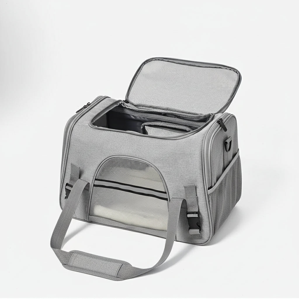 Grijze dieren tas met grote opening