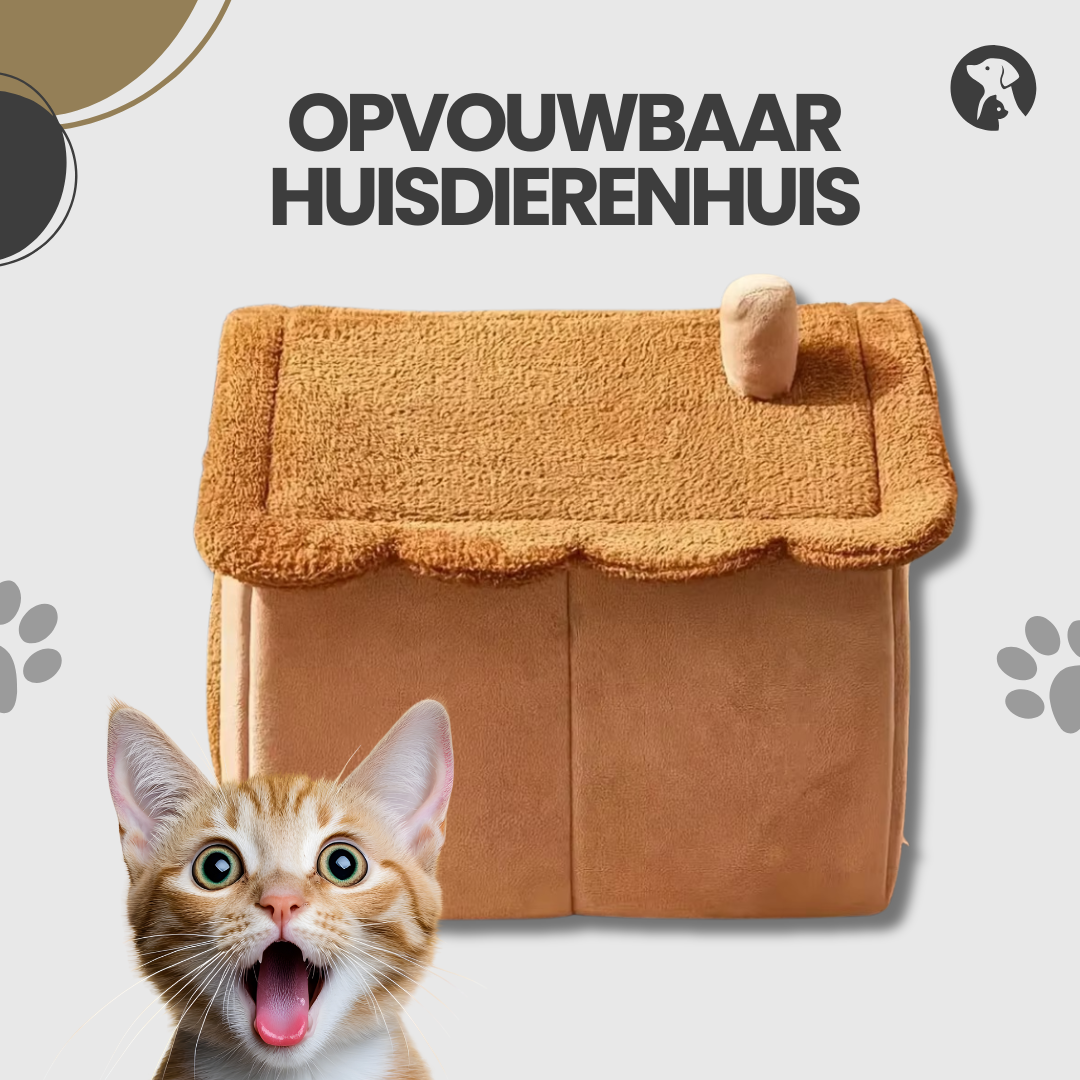 Draagbaar en ruimtebesparend huisdierenhuis voor katten en kleine honden