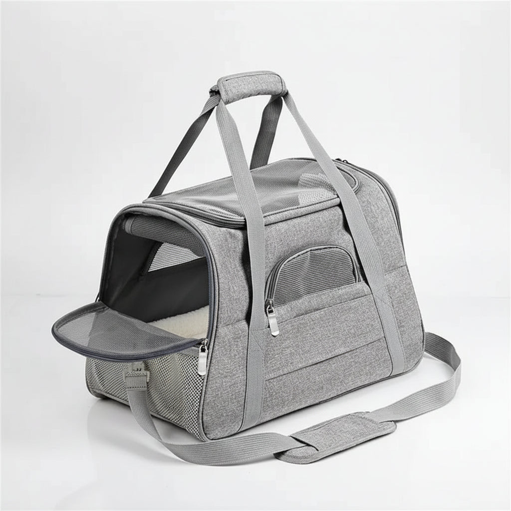 Draagbare kattenmand met ademend gaas voor comfort