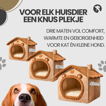 Drie formaten opvouwbaar huisdierenhuis voor kat en kleine hond