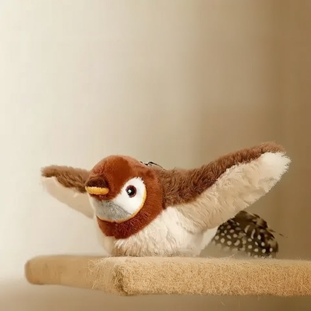 Flapperende vogel katten speelgoed van pluche