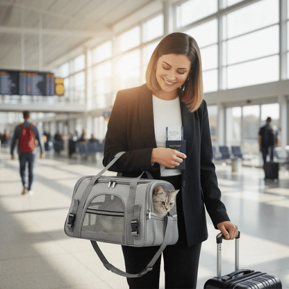 Ruime dierentas met mesh panelen voor huisdieren.