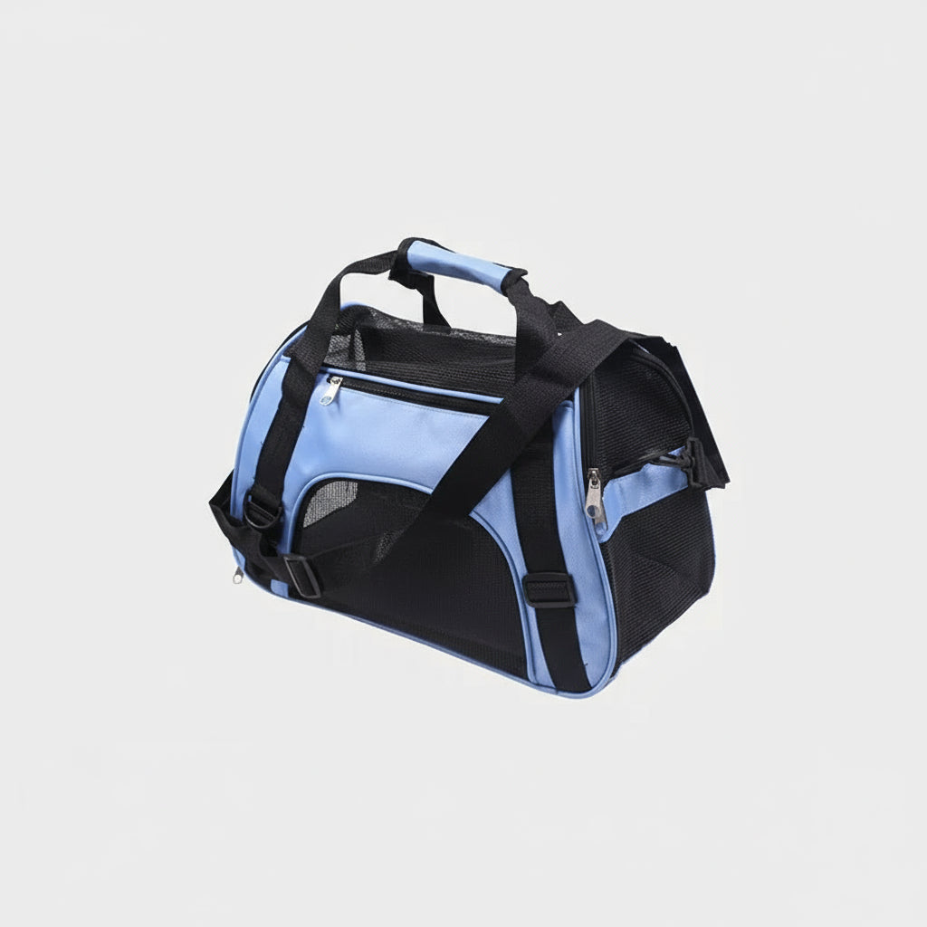 Draagtas voor huisdieren in blauw met ventilatie