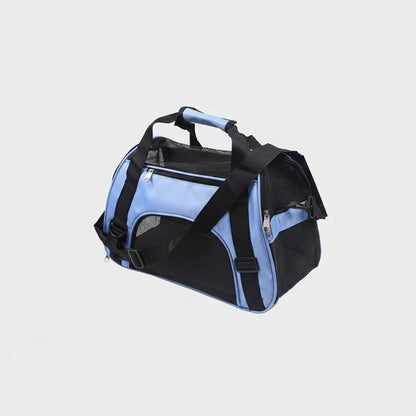 Draagtas voor huisdieren in blauw met ventilatie