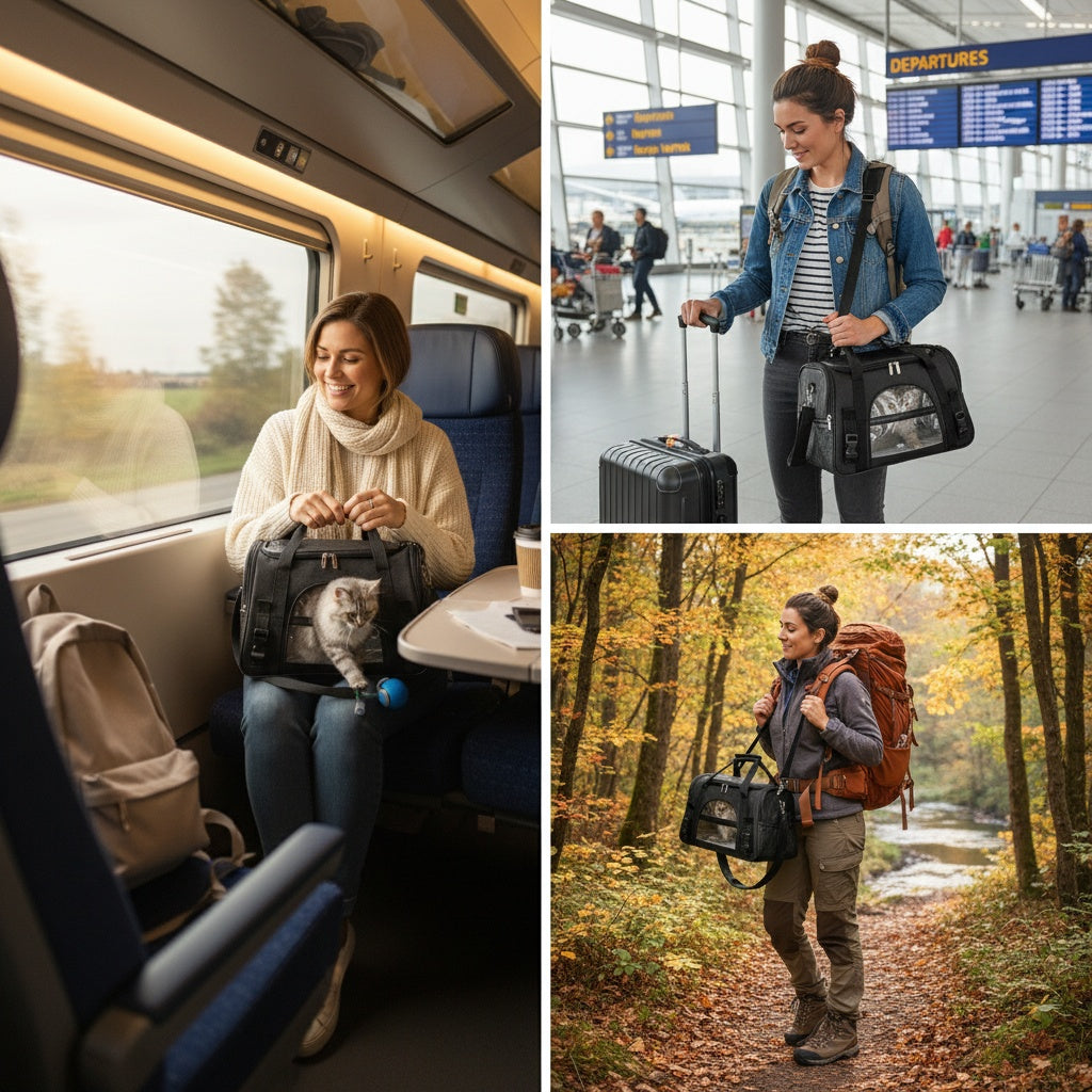Huisdier draagtas voor kat en hond tijdens reizen