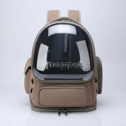 Huisdier rugzak met dome voor vervoer