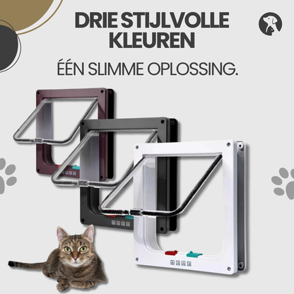 Kattenluik in drie stijlvolle kleuren – wit, bruin en zwart, van Canduro