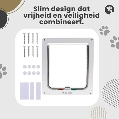 Slim kattenluik design met stille sluiting en transparante flap voor huisdieren