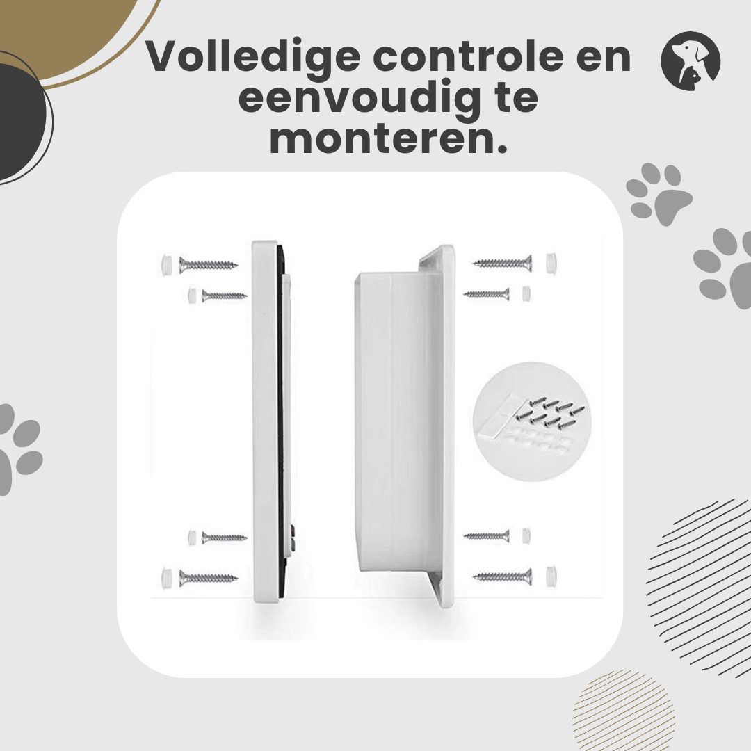 Kattenluik met vierwegs veiligheidsslot voor volledige controle en eenvoudige montage