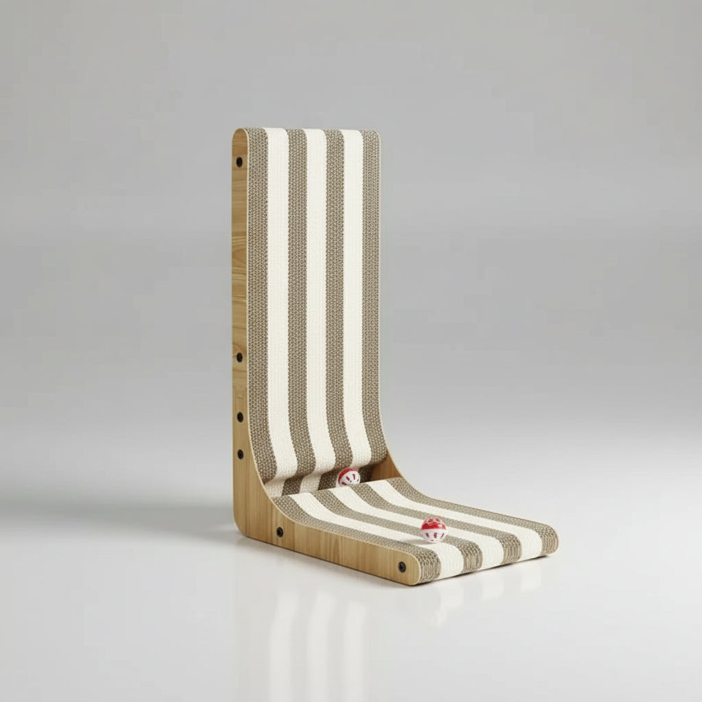 L-vormige krabpaal voor grote katten