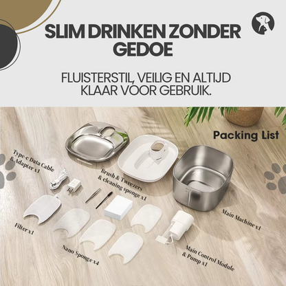 Complete APETDOLA drinkfonteinset met accessoires en handleiding